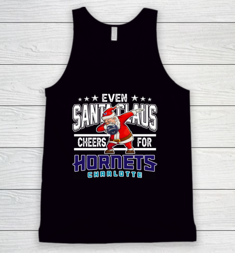 Charlotte Hornets Even Santa Claus Cheers For Christmas NBA Tank Top