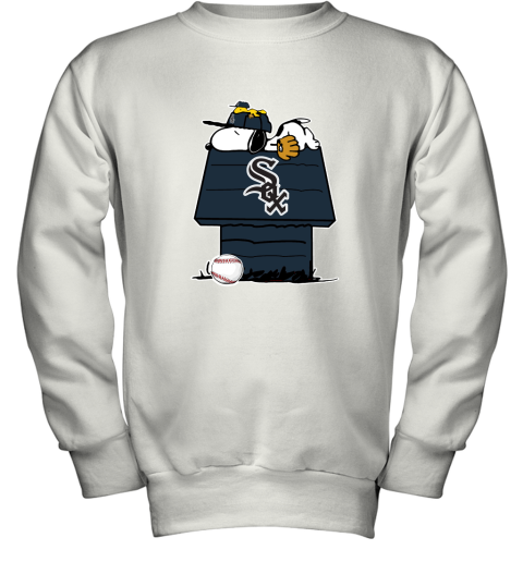 Chicago White Sox Snoopy And Woodstock Resting Together MLB Youth Sweatshirt