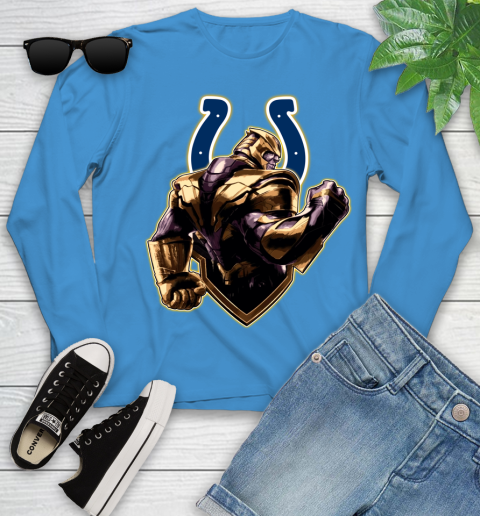 NFL Thanos Avengers Endgame Football Sports Indianapolis Colts Youth Long Sleeve 7