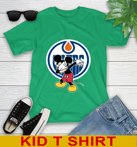 Edmonton Oilers NHL Hockey Dabbing Mickey Disney Sports Youth T-Shirt 6