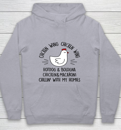 Viral Chicken Wing Chicken Wing Hot Dog Bologna Song Lyric Youth Hoodie 4