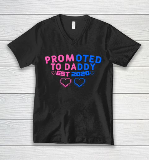Father's Day Funny Gift Ideas Apparel  Promoted to Daddy est 2020 T Shirt V-Neck T-Shirt