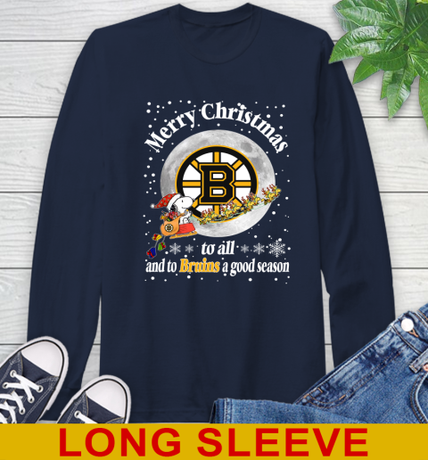 Boston Bruins Merry Christmas To All And To Bruins A Good Season NHL Hockey Sports Long Sleeve T-Shirt 3