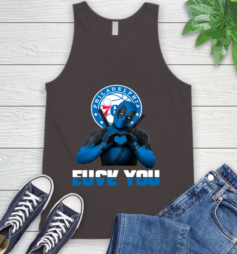 NBA Philadelphia 76ers Deadpool Love You Fuck You Basketball Sports Tank Top 6