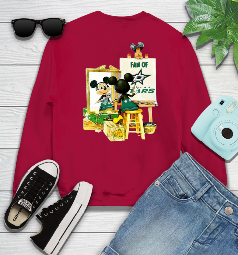 NHL Hockey Dallas Stars Mickey Drawing Shirt 32
