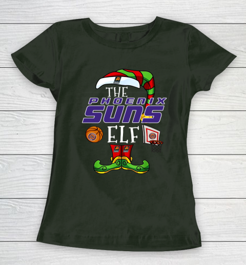 Phoenix Suns Christmas ELF Funny NBA Women's T-Shirt 4