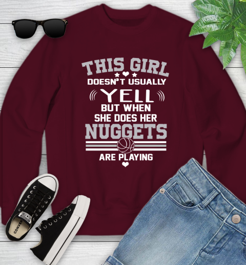 Denver Nuggets NBA Basketball I Yell When My Team Is Playing Youth Sweatshirt 4