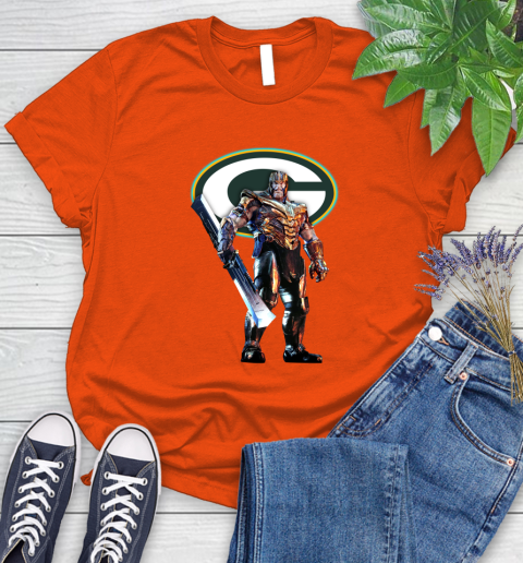 NFL Thanos Gauntlet Avengers Endgame Football Green Bay Packers Women's T-Shirt 4