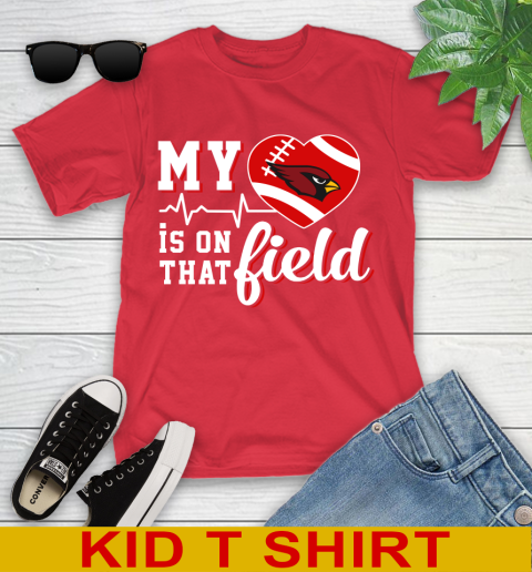 NFL My Heart Is On That Field Football Sports St.Louis Cardinals Youth T-Shirt 11