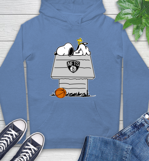 Brooklyn Nets NBA Basketball Snoopy Woodstock The Peanuts Movie Hoodie 11
