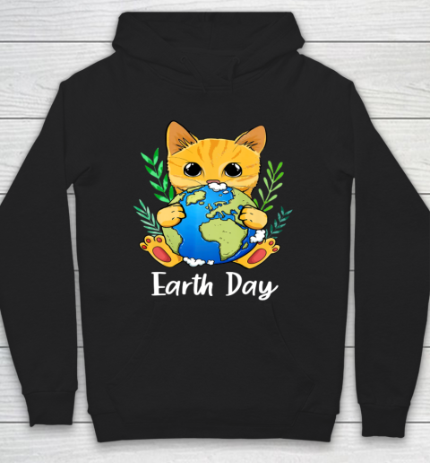 Happy Earth Day Shirt Cute Earth With Cat Earth Day 2021 Hoodie