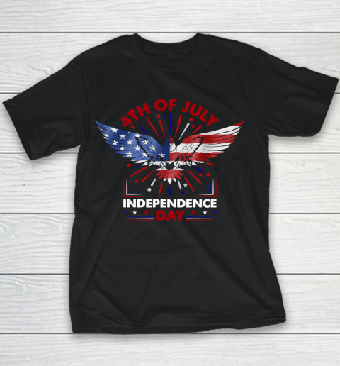 Happy 4th Of July Independence Day American Eagle Flag Youth T-Shirt