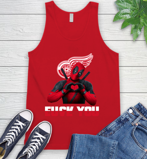 NHL Detroit Red Wings Deadpool Love You Fuck You Hockey Sports Tank Top 5