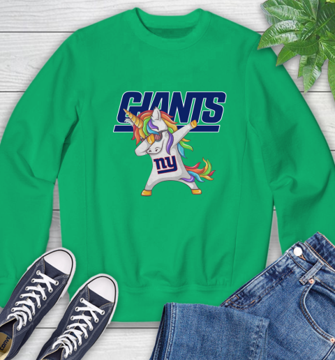 New York Giants NFL Football Funny Unicorn Dabbing Sports Sweatshirt 6
