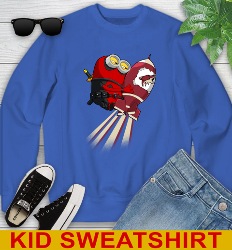 NHL Hockey Arizona Coyotes Deadpool Minion Marvel Shirt Youth Sweatshirt 6
