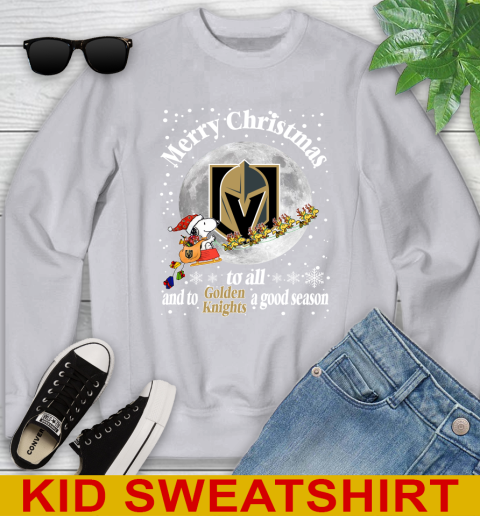 Vegas Golden Knights Merry Christmas To All And To Golden Knights A Good Season NHL Hockey Sports Youth Sweatshirt 3