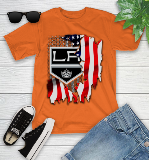 Los Angeles Kings NHL Hockey American Flag Youth T-Shirt 9