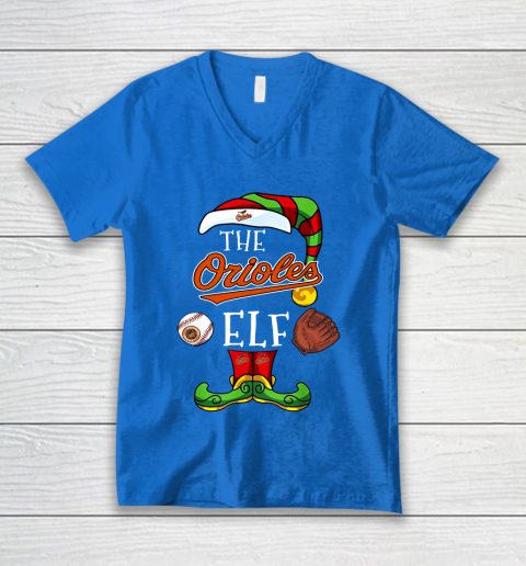 Baltimore Orioles Christmas ELF Funny MLB V-Neck T-Shirt 5
