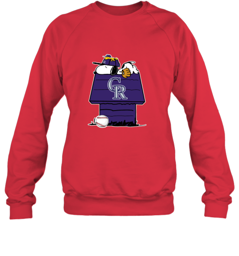 Colorado Rockies Snoopy And Woodstock Resting Together MLB Sweatshirt