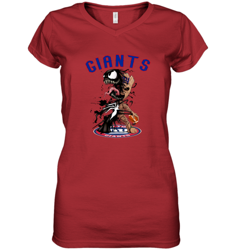 NFL New York Giants Football Venom Groot Guardians Of The Galaxy sHo22RvMPq6 women v neck t shirt 39 95 151514 front red