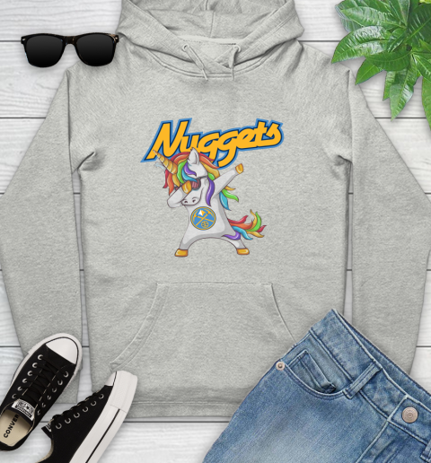 Denver Nuggets NBA Basketball Funny Unicorn Dabbing Sports Youth Hoodie