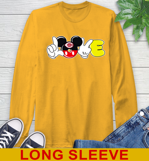 Cincinnati Reds MLB Baseball Love Mickey Disney Sports Long Sleeve T-Shirt 3
