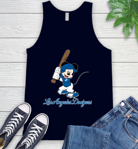 MLB Baseball Los Angeles Dodgers Cheerful Mickey Mouse Shirt Tank Top 3