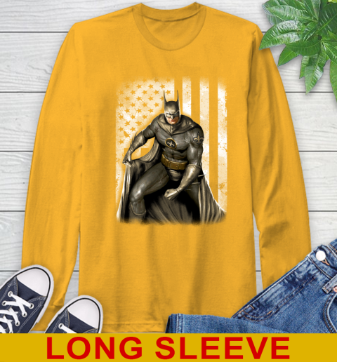 New Orleans Saints NFL Football Batman DC American Flag Shirt Long Sleeve T-Shirt 2