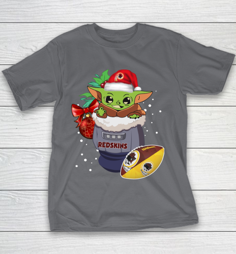 Washington Redskins Christmas Baby Yoda Star Wars Funny Happy NFL Youth T-Shirt 7
