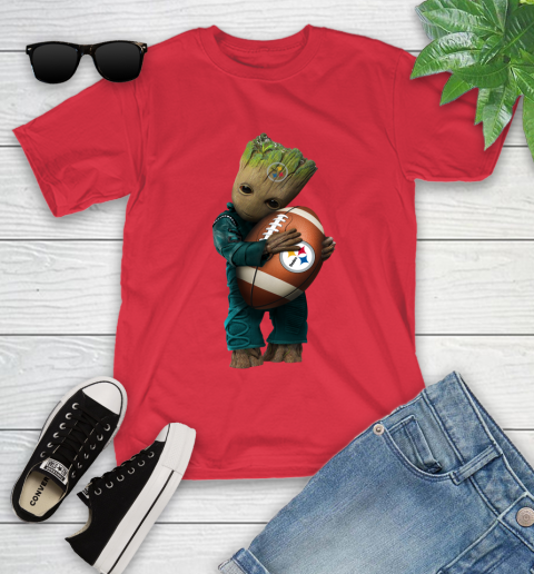 NFL Groot Guardians Of The Galaxy Football Sports Pittsburgh Steelers Youth T-Shirt 10