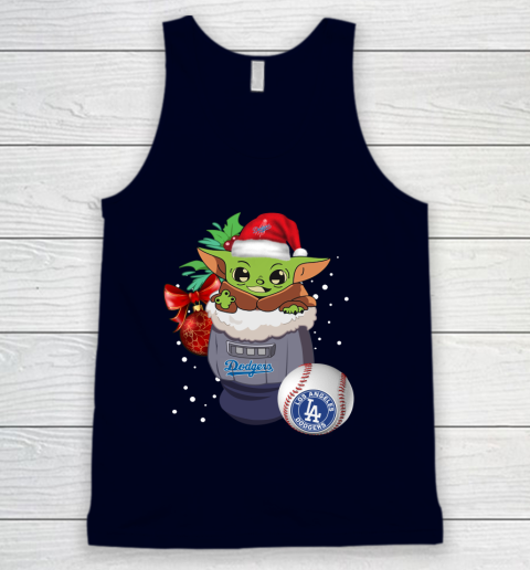 Los Angeles Dodgers Christmas Baby Yoda Star Wars Funny Happy MLB Tank Top 3