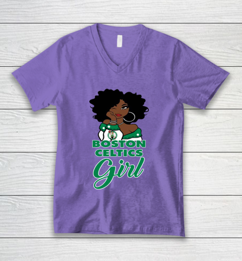 Boston Celtics Girl NBA V-Neck T-Shirt 9