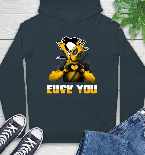 NHL Pittsburgh Penguins Deadpool Love You Fuck You Hockey Sports Hoodie 7