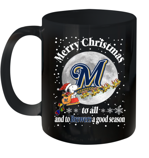 Milwaukee Brewers Merry Christmas To All And To Brewers A Good Season MLB Baseball Sports Ceramic Mug 11oz