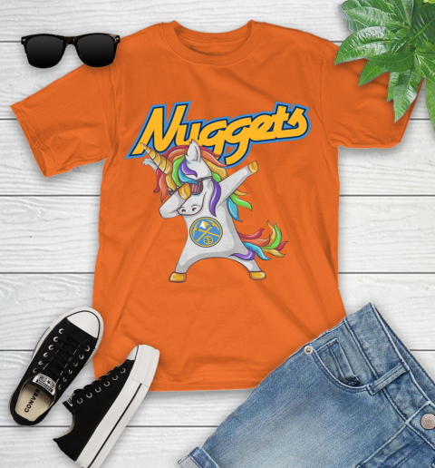 Denver Nuggets NBA Basketball Funny Unicorn Dabbing Sports Youth T-Shirt 7