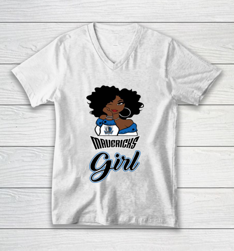 Dallas Mavericks Girl NBA V-Neck T-Shirt 2