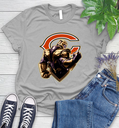 NFL Thanos Avengers Endgame Football Sports Chicago Bears Women's T-Shirt 5