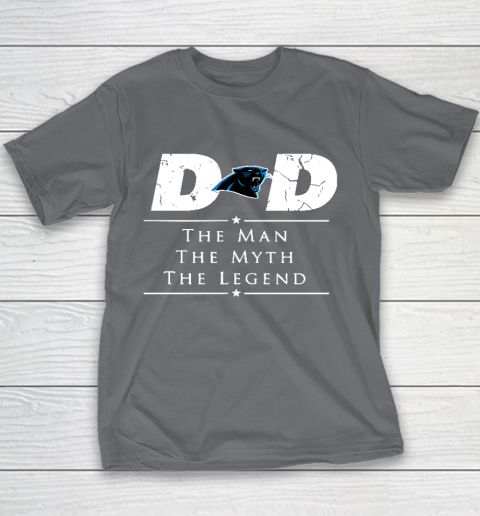 Carolina Panthers NFL Football Dad The Man The Myth The Legend Youth T-Shirt 5