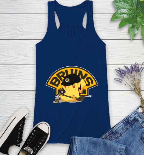 NHL Pikachu Hockey Sports Boston Bruins Racerback Tank 9