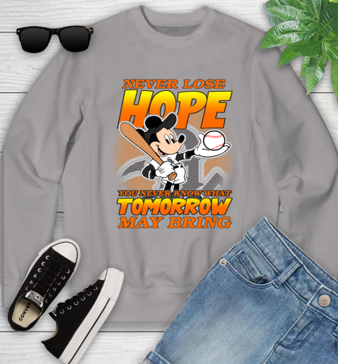 Chicago White Sox MLB Baseball Mickey Disney Never Lose Hope Youth Sweatshirt 4 Chicago White Sox MLB Baseball Mickey Disney Never Lose Hope Youth Sweatshirt - Image 4