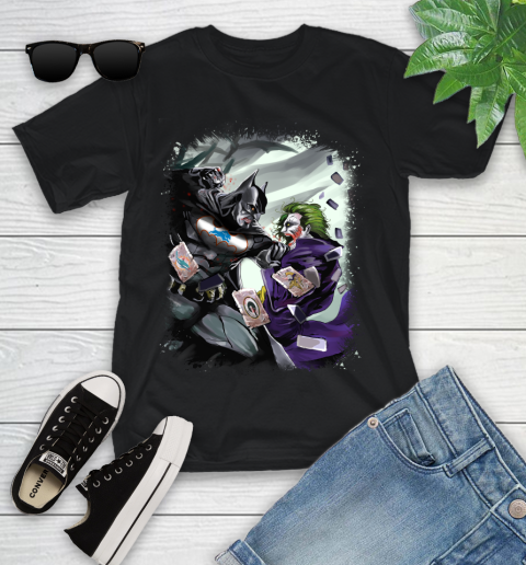 Detroit Lions NFL Football Batman Fighting Joker DC Comics Youth T-Shirt 2