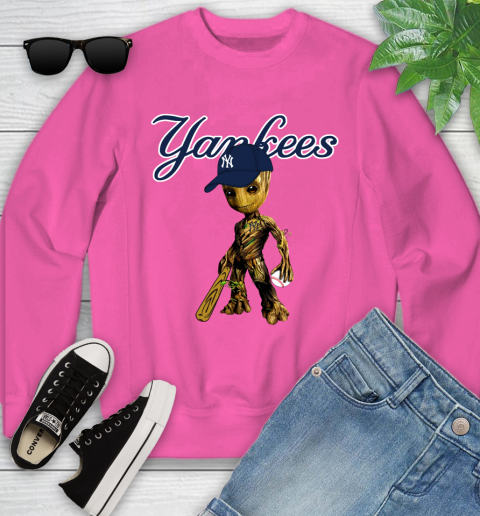 MLB New York Yankees Groot Guardians Of The Galaxy Baseball Youth Sweatshirt 7