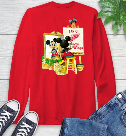 NHL Hockey Detroit Red Wings Mickey Drawing Shirt 65