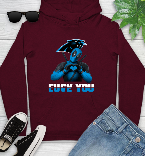 NHL Carolina Panthers Deadpool Love You Fuck You Football Sports Youth Hoodie 7