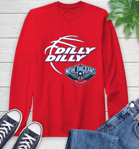 NBA New Orleans Pelicans Dilly Dilly Basketball Sports Long Sleeve T-Shirt 10