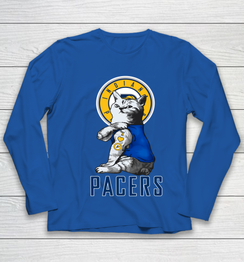 NBA Basketball My Cat Loves Indiana Pacers Youth Long Sleeve 7