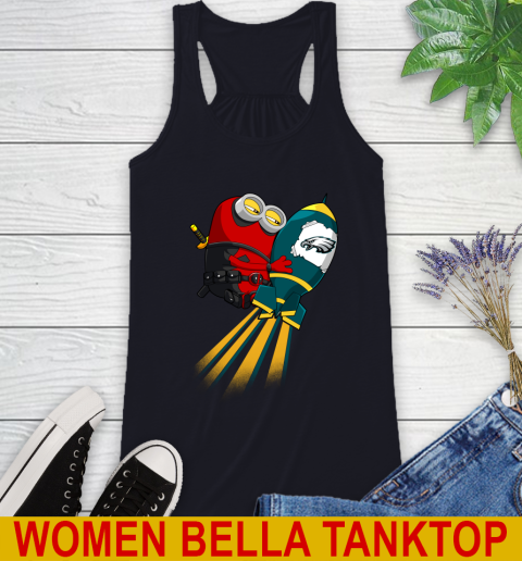 NFL Football Philadelphia Eagles Deadpool Minion Marvel Shirt Racerback Tank 8