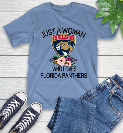 NHL Just A Woman Who Loves Florida Panthers Hockey Sports T-Shirt 11