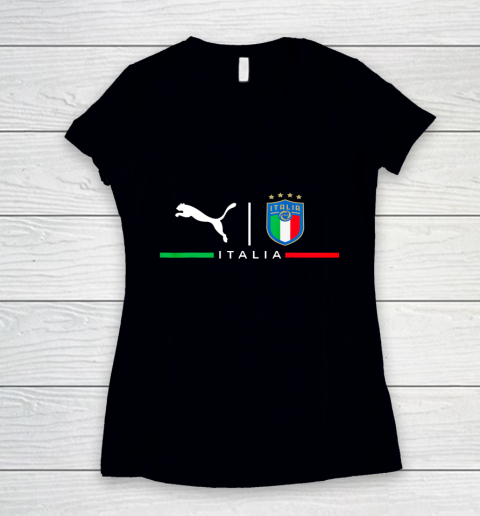 Italy Jersey Soccer Football 2020 2021 Italian Italia Women's V-Neck T-Shirt