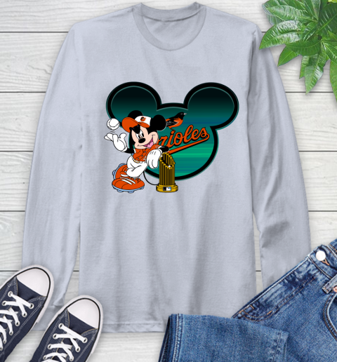 MLB Baltimore Orioles The Commissioner's Trophy Mickey Mouse Disney Long Sleeve T-Shirt 6
